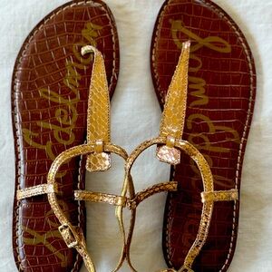 Sam Edelman gold embossed sandals
